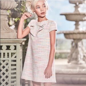 Janie and Jack Easter Tweed Dress in Pastel Bouclé, Size 5